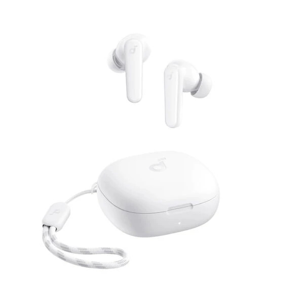ایرفون بیسیم انکر R50i درون کیس شارژ سفید