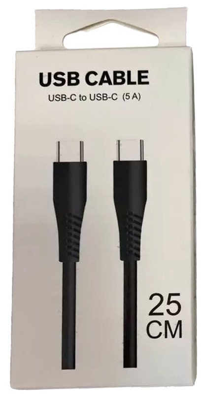 🔌 کابل شارژ و انتقال داده USB-C به USB-C (5A) – طول 25 سانتیمتر، سرعت و کیفیت بالا, ویتنام