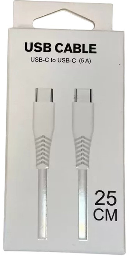 🔌 کابل شارژ و انتقال داده USB-C به USB-C (5A) – طول 25 سانتیمتر، سرعت و کیفیت بالا, ویتنام