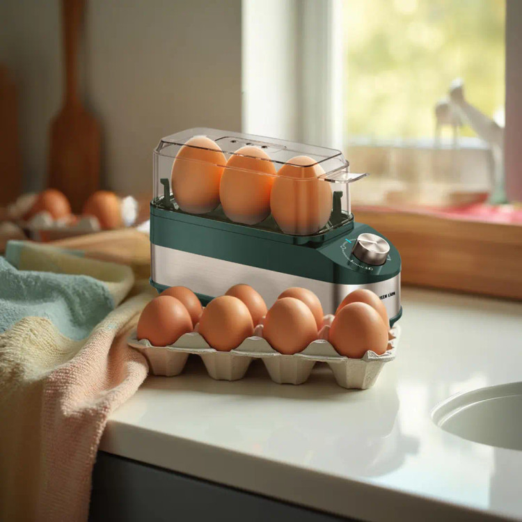 تخممرغپز برقی Green Lion Trio Egg Cooker با قطع خودکار و بدنه BPA-Free