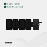نمای نزدیک از پنلهای خورشیدی پاوربانک Green Lion Solar 5