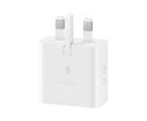 شارژر دیواری 25 وات سامسونگ EP-TA2510 سه پین به رنگ مشکی با طراحی جمعوجور و پورت USB-C.