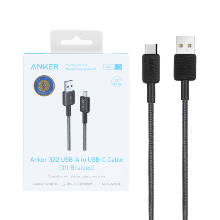 کابل شارژ 0.9 متری انکر مدل A81H5H11 نمای کلی