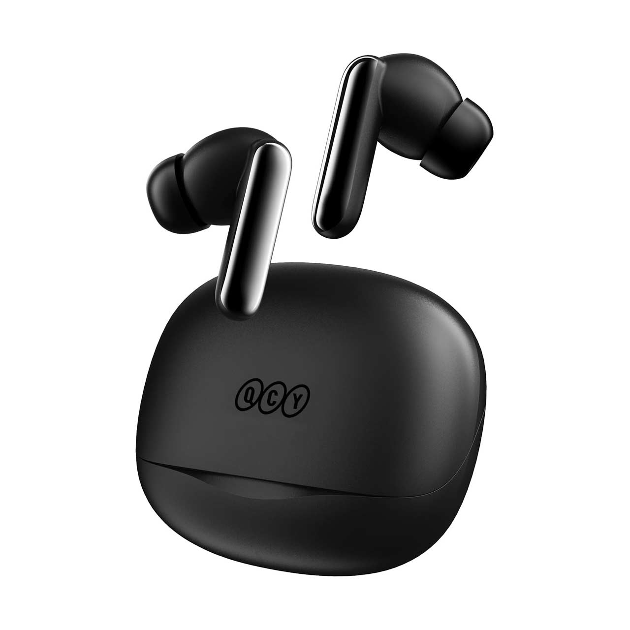 ایرفون بی‌سیم Melobuds N50 در نمای نزدیک به همراه کیس شارژ