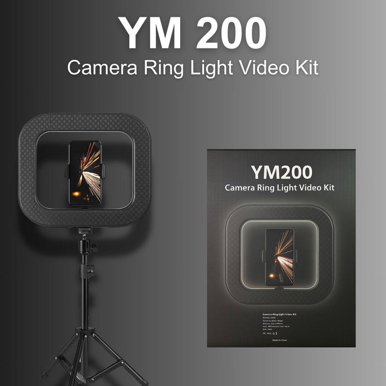 رینگ لایت Enujoy YM200 با موبایل نصب شده برای فیلمبرداری