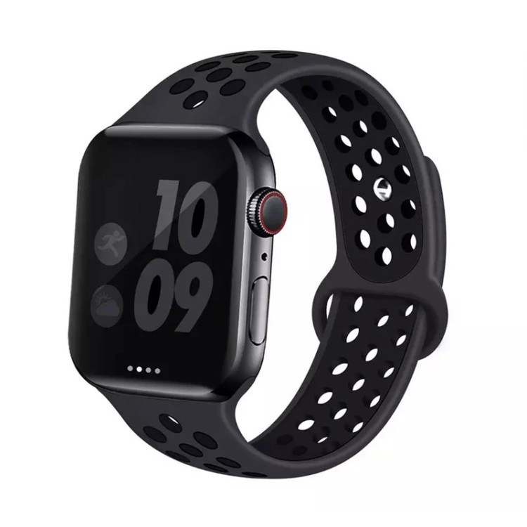 بند سیلیکونی اپل واچ مدل نایکی نمای کلی مشکی