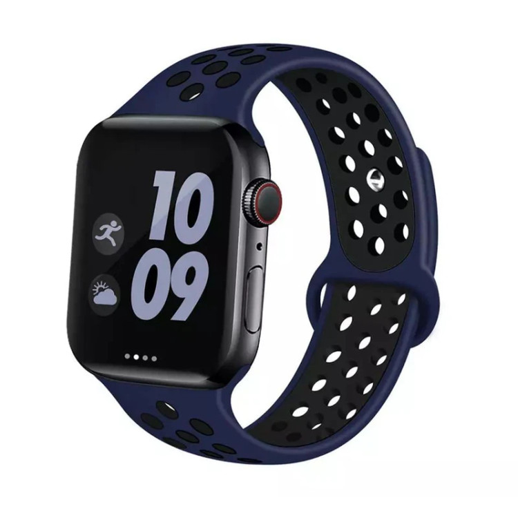 بند سیلیکونی اپل واچ مدل نایکی نمای کلی سرمه ای