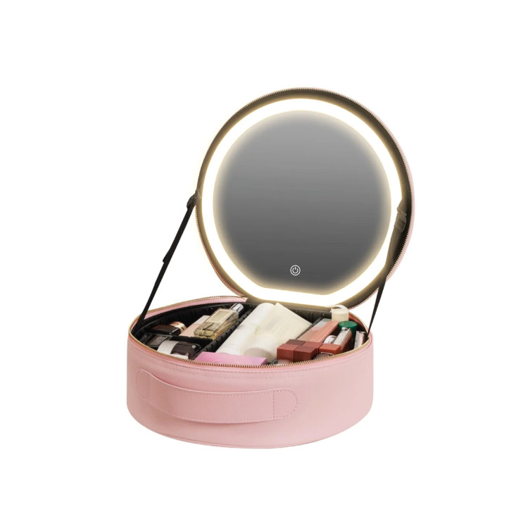 آینه چراغدار LED و بخشهای داخلی کیف آرایش