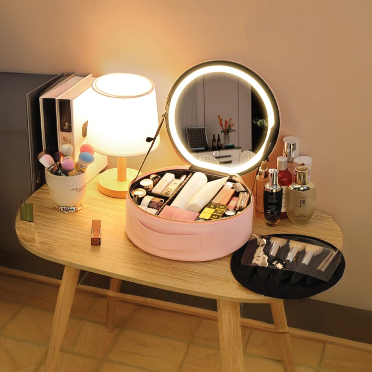 کیف لوازم آرایش Green Lion Makeup Organizer Pro با آینه LED نمای اصلی