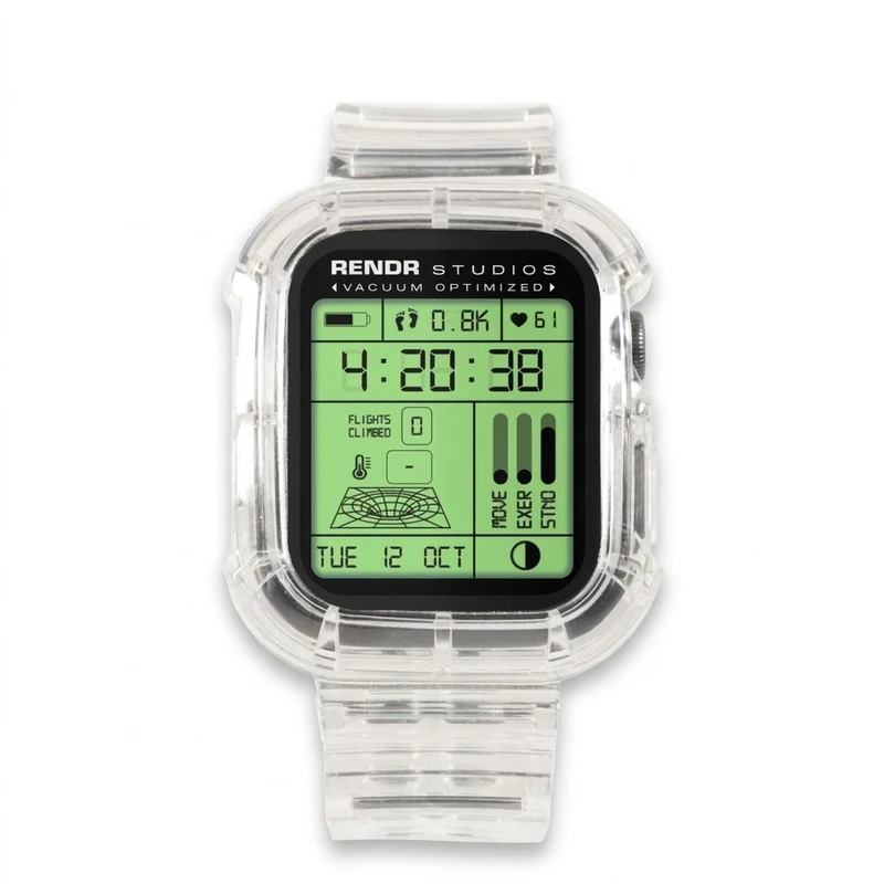 *بند جی شاک اپل واچ G-Shock با قاب محافظ مناسب سایز 38/40/41 میلی‌متر سفید