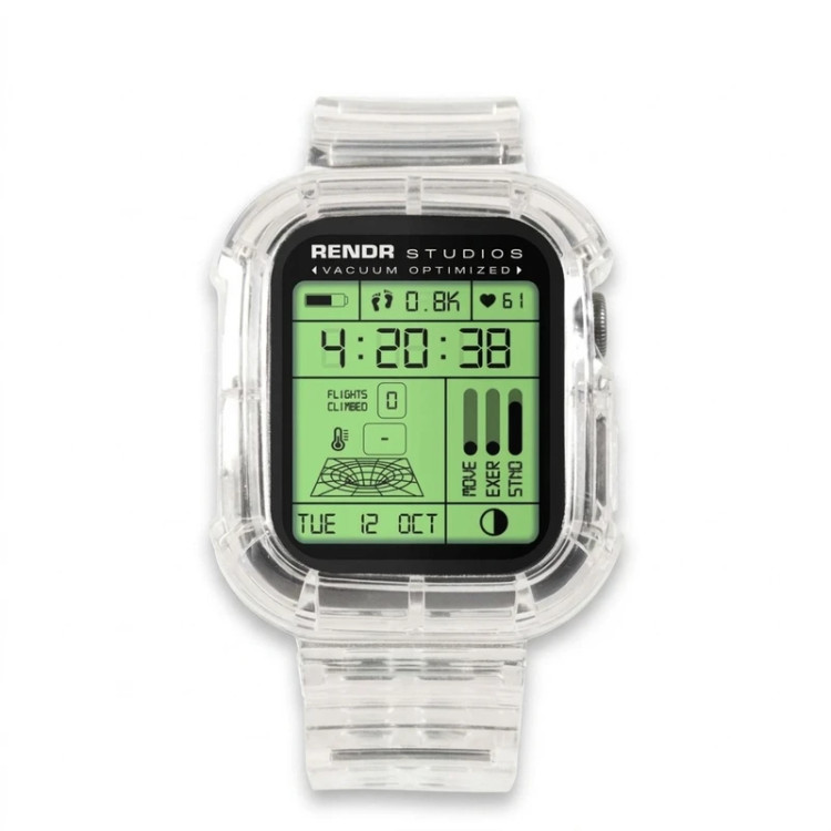 *بند جی شاک اپل واچ G-Shock با قاب محافظ مناسب سایز 38/40/41 میلیمتر سفید