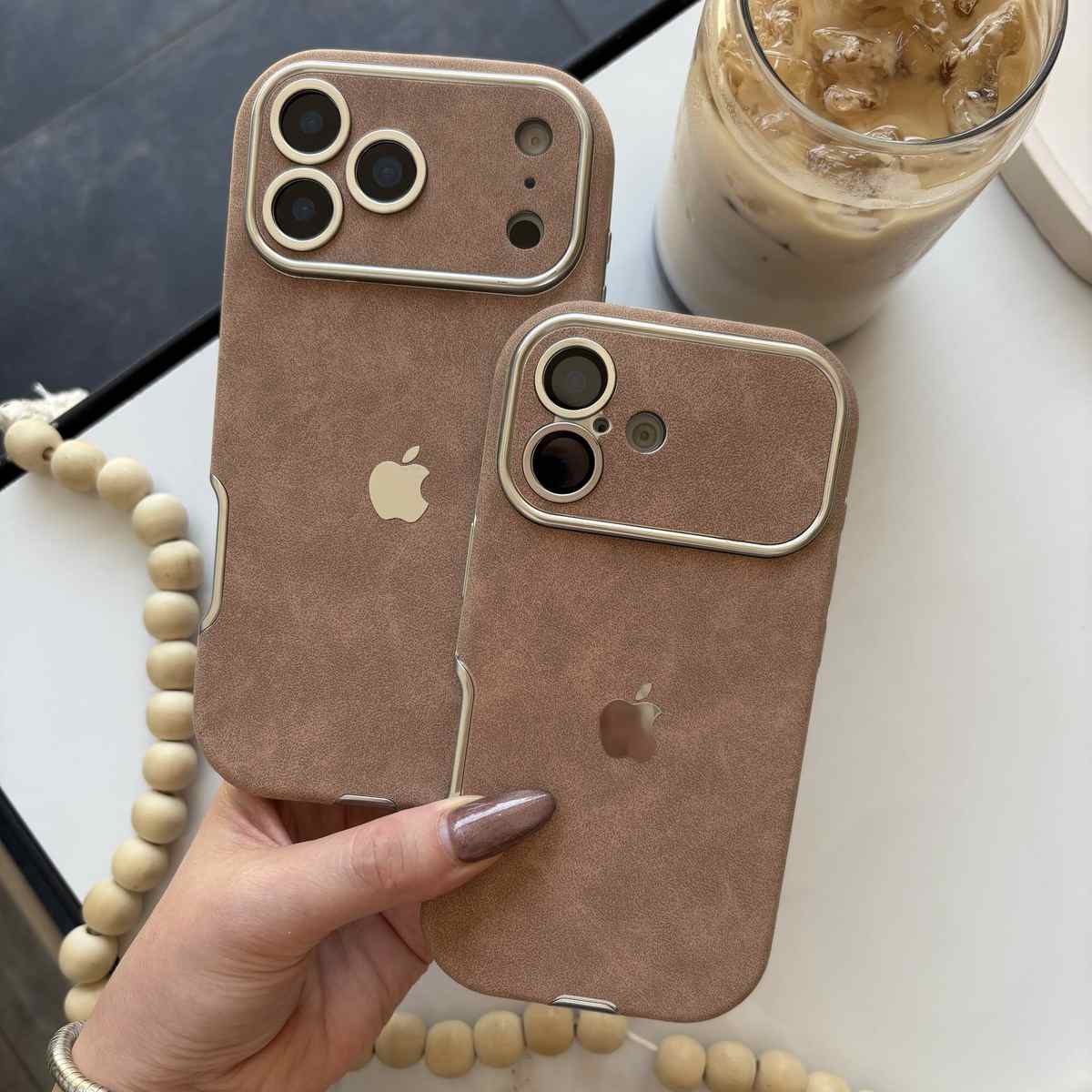 Cortex Suede Case for iPhone – Series 17 Design with Chrome Frame