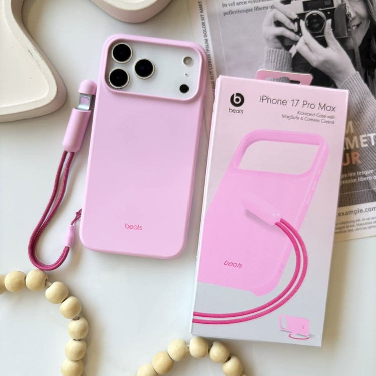 قاب Beats Pebble Pink با قابلیت تبدیل بند به پایه نگهدارنده