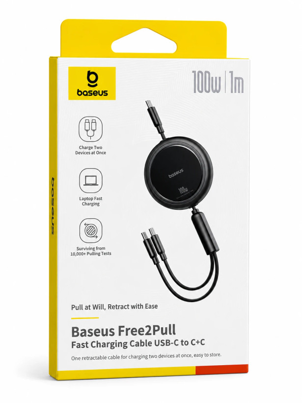 کابل دو خروجی USB C بیسوس Free2Pull