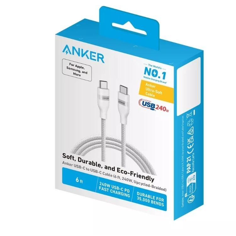 کابل USB-C به USB-C انکر مناسب مک بوک و آیفون